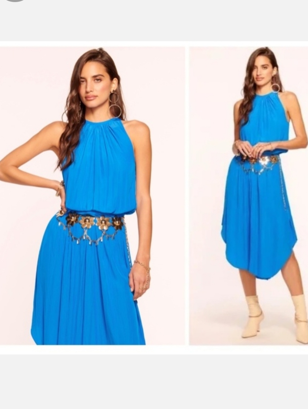 Ramy Brook Audrey Blouson Dress In Cerulean Blue Size Small